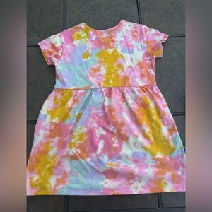 Cat & Jack Pink Yellow Casual Short Sleeve Dress- Size 8